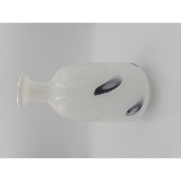Murano Italian White and Purple Glass Vase